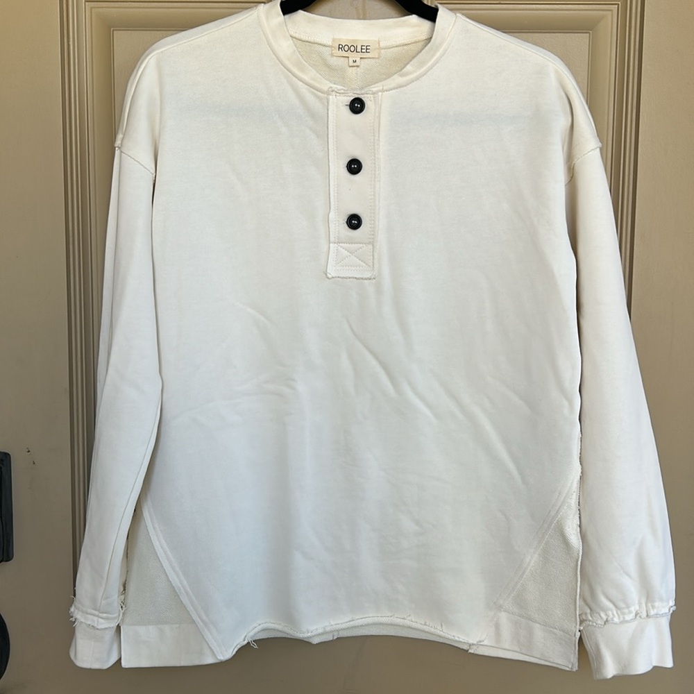 Roolee Cream Cotton Long Sleeve Sweater